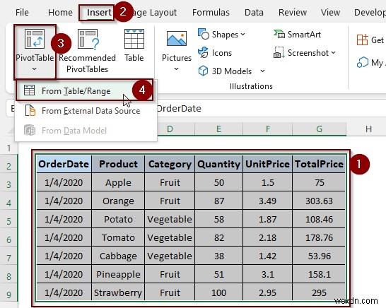 Excel で自動的に更新されるデータベースを作成する方法