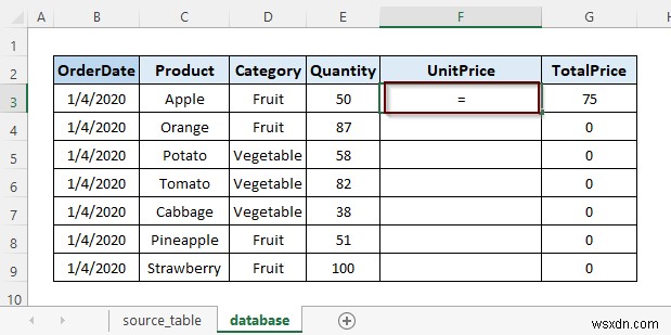 Excel で自動的に更新されるデータベースを作成する方法