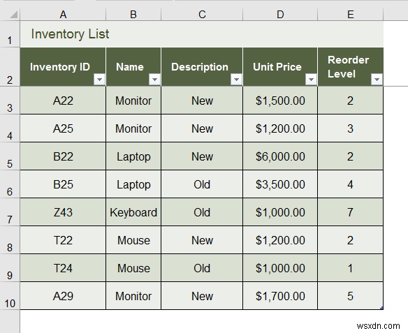 Excel で在庫データベースを作成する方法 (3 つの簡単な方法)