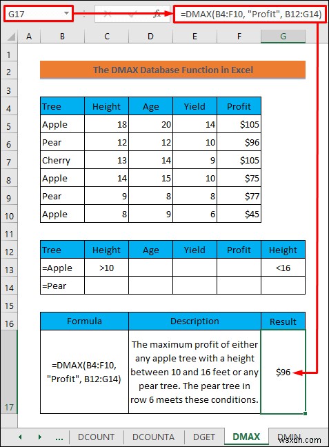 Excel でデータベース関数を使用する方法 (例あり)