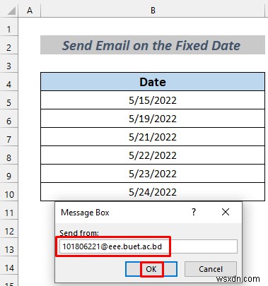 日付に基づいて Excel から電子メールを自動的に送信する方法