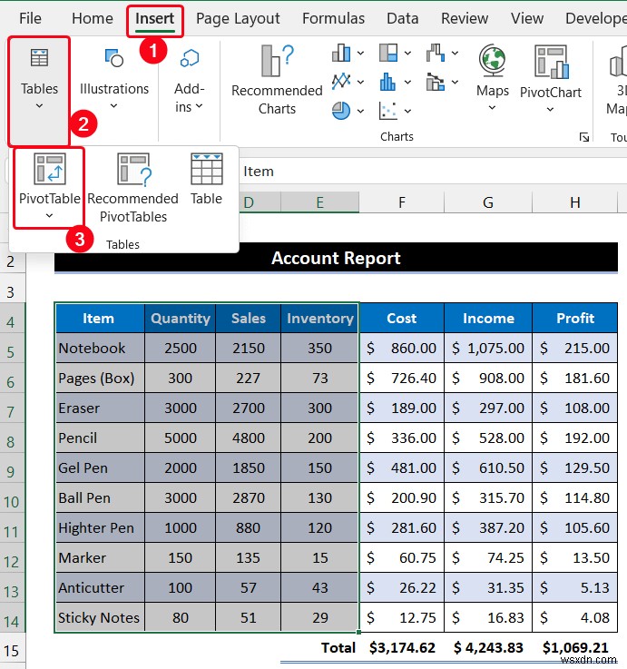 Excel でアカウントの MIS レポートを作成する方法 (簡単な手順付き)