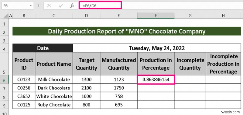 Excel で生産レポートを作成する方法 (2 つの一般的なバリアント)
