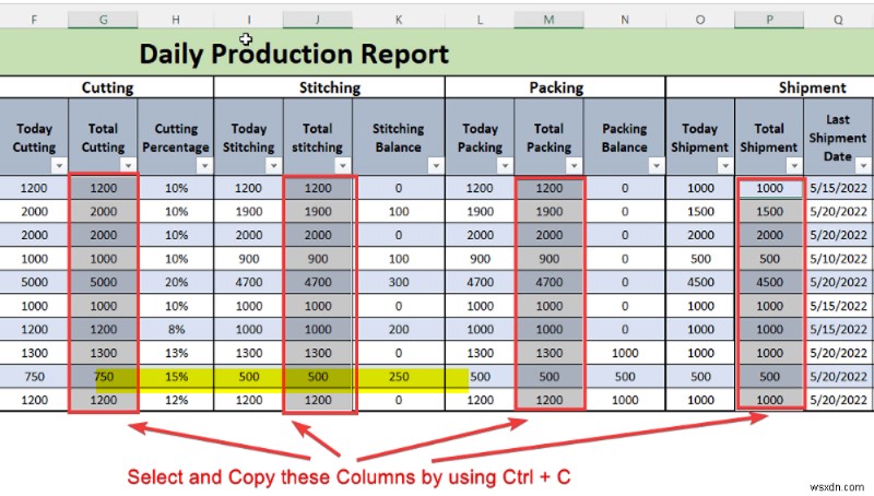 Excel で日次生産レポートを作成する方法 (無料のテンプレートをダウンロード)