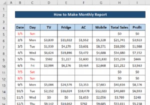 Excel で月次レポートを作成する方法 (クイック手順付き)