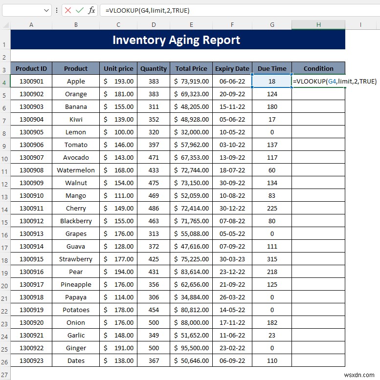 Excel で在庫エイジング レポートを作成する方法 (ステップ バイ ステップのガイドライン)