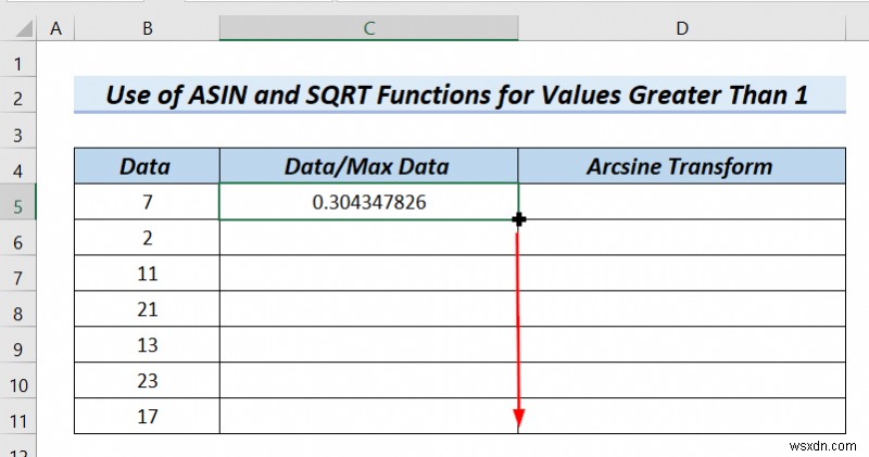 Excel でデータをアークサイン変換する方法 (4 つの便利な方法)