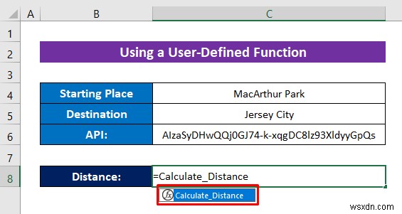 Google マップを使用して Excel で距離を計算する方法