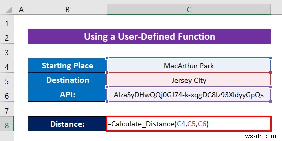 Google マップを使用して Excel で距離を計算する方法