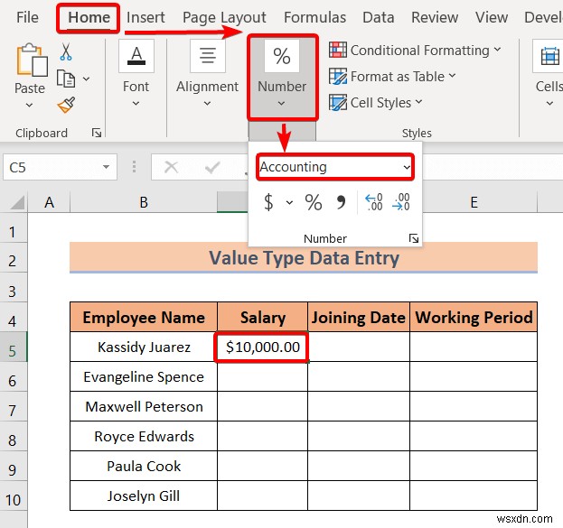 Excel でのデータ入力の種類 (簡単な概要)