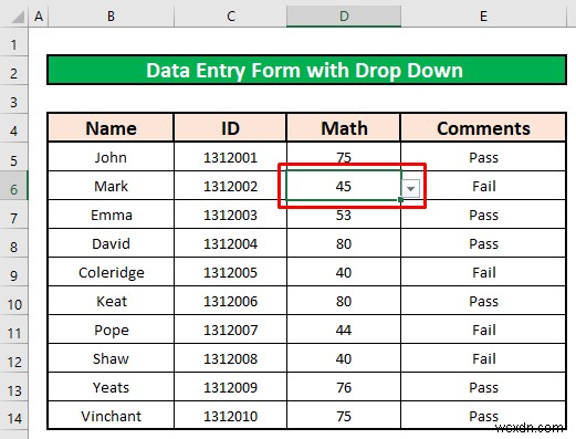 Excel でドロップダウン リスト付きのデータ入力フォームを作成する方法 (2 つの方法)