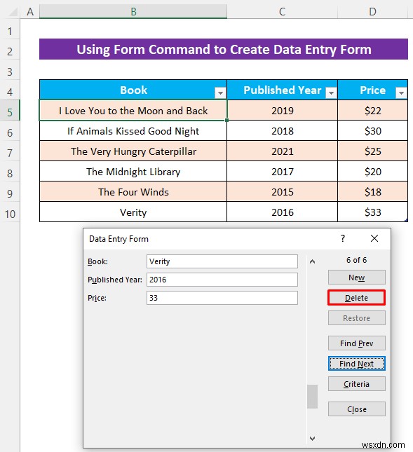 ユーザー フォームを使用せずに Excel データ入力フォームを作成する方法