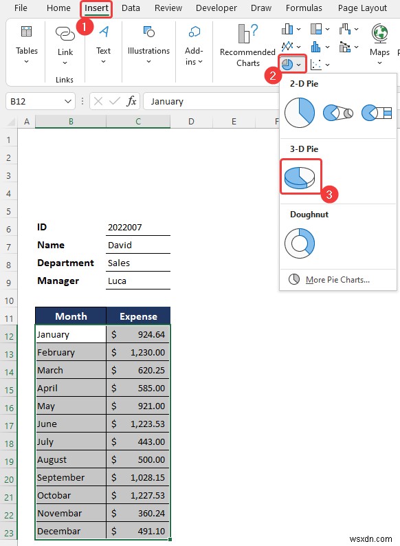 Excel で月次経費レポートを作成する方法 (簡単な手順付き)