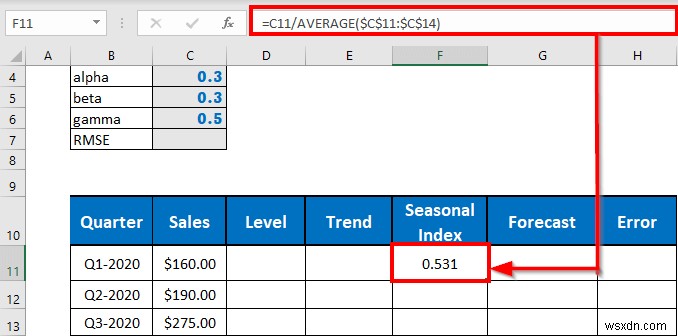 Excel で Holt-Winters 指数平滑法を実行する (簡単な手順)