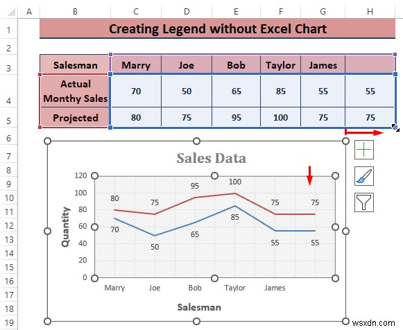 グラフなしで Excel で凡例を作成する方法 (3 ステップ)
