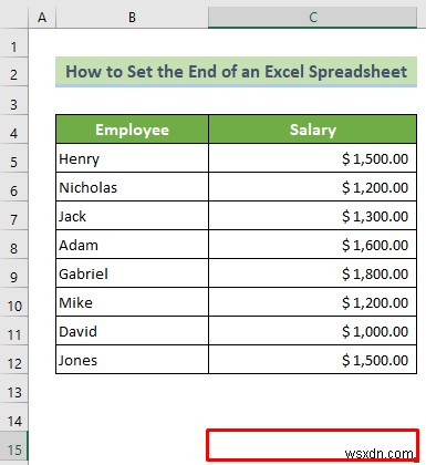 Excel スプレッドシートの末尾を設定する方法 (3 つの効果的な方法)