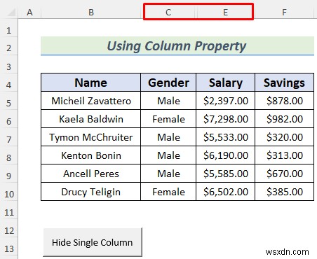 Excel でボタンを使用して列を非表示にする方法 (4 つの適切な方法)
