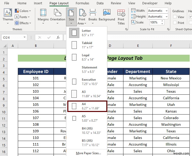 Excel シートの全ページを A4 サイズで印刷する方法 (5 つの簡単な方法)