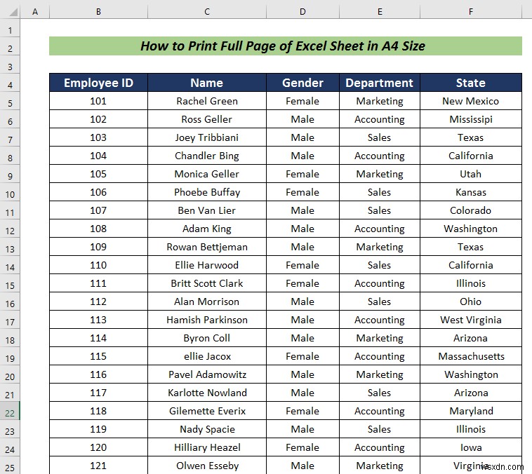 Excel シートの全ページを A4 サイズで印刷する方法 (5 つの簡単な方法)