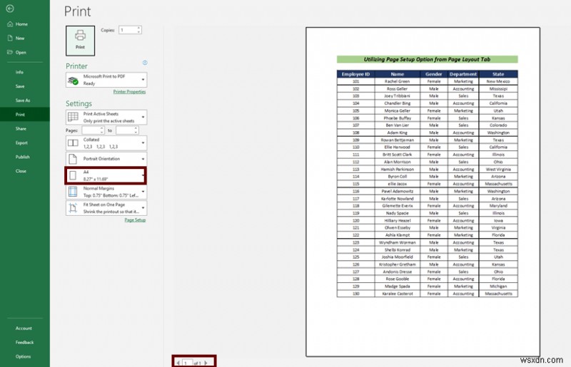 Excel シートの全ページを A4 サイズで印刷する方法 (5 つの簡単な方法)