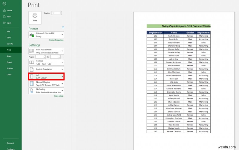 Excel シートの全ページを A4 サイズで印刷する方法 (5 つの簡単な方法)