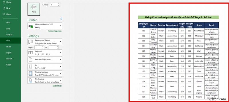 Excel シートの全ページを A4 サイズで印刷する方法 (5 つの簡単な方法)