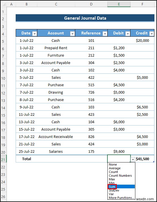 一般仕訳データから Excel で総勘定元帳を作成する