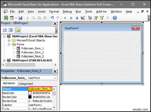 Excel VBA:ユーザーフォームを全画面表示する (4 つの簡単な方法)