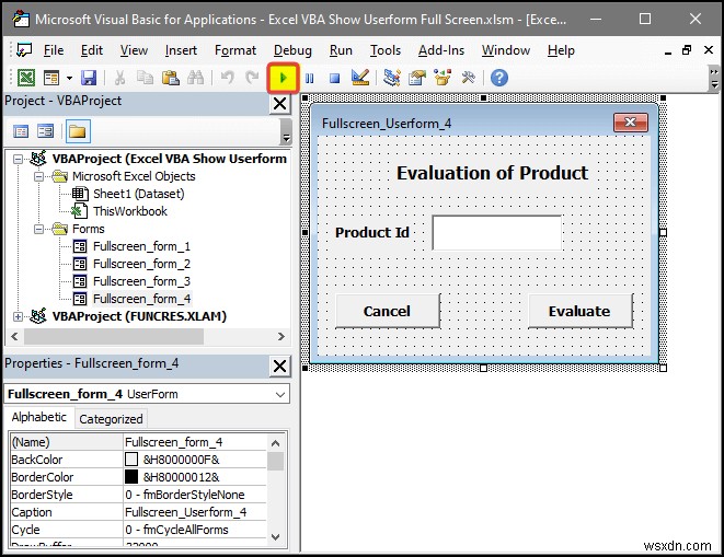 Excel VBA:ユーザーフォームを全画面表示する (4 つの簡単な方法)