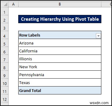 Excel ピボット テーブルで階層を作成する方法 (簡単な手順)