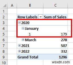 Excel ピボット テーブルに日付階層を作成する (簡単な手順)