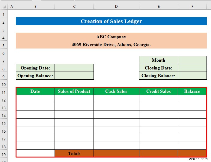 Excel で売上高と購買元帳を作成する方法