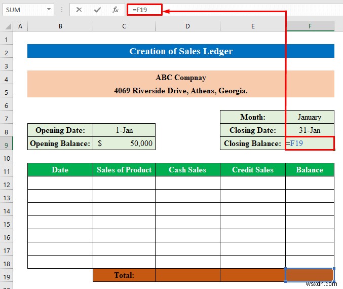 Excel で売上高と購買元帳を作成する方法