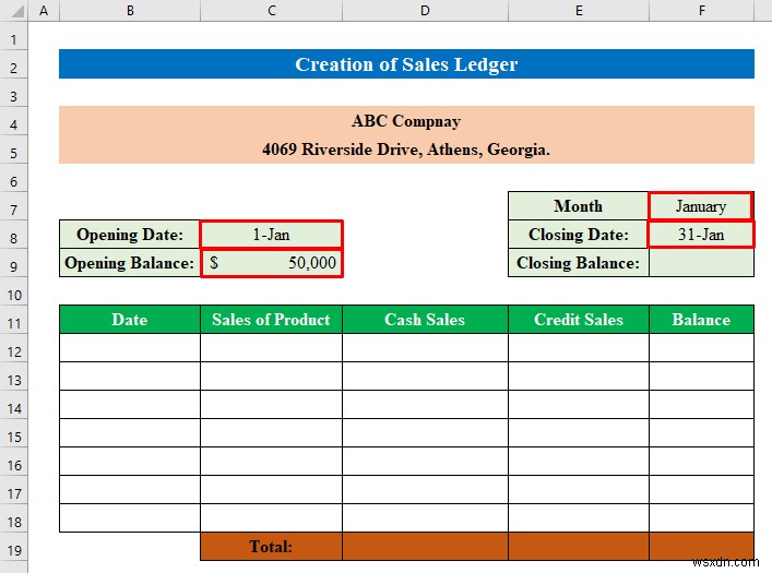 Excel で売上高と購買元帳を作成する方法