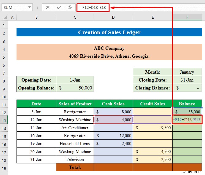 Excel で売上高と購買元帳を作成する方法