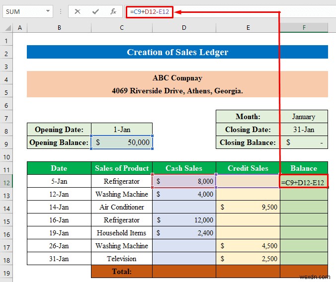 Excel で売上高と購買元帳を作成する方法