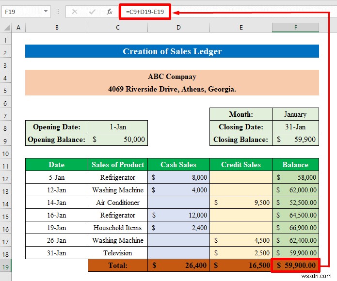 Excel で売上高と購買元帳を作成する方法