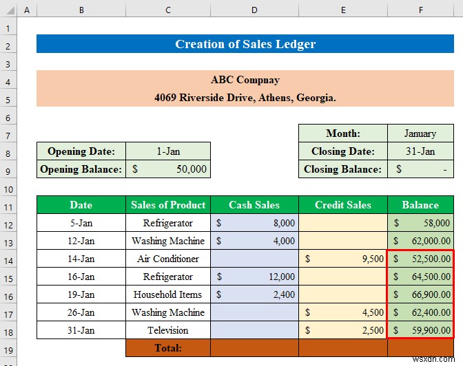 Excel で売上高と購買元帳を作成する方法