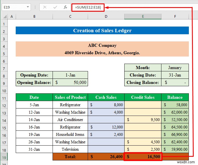 Excel で売上高と購買元帳を作成する方法