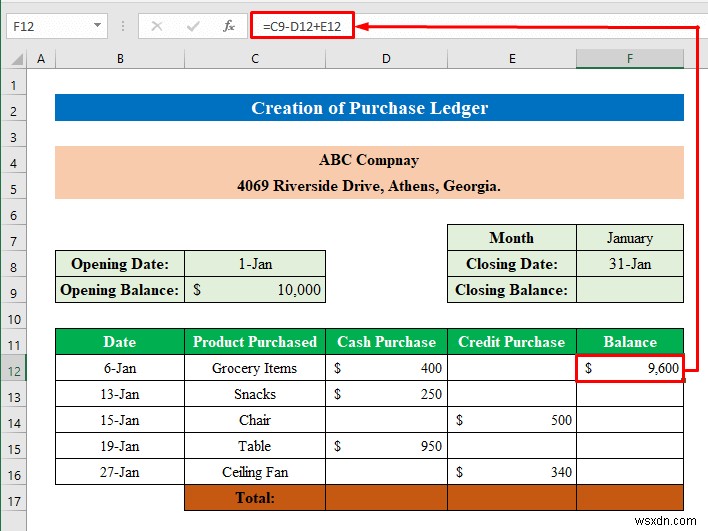 Excel で売上高と購買元帳を作成する方法