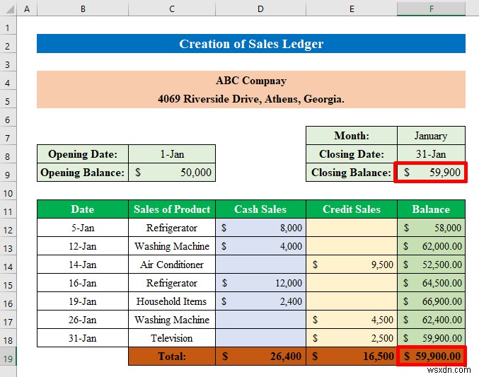 Excel で売上高と購買元帳を作成する方法