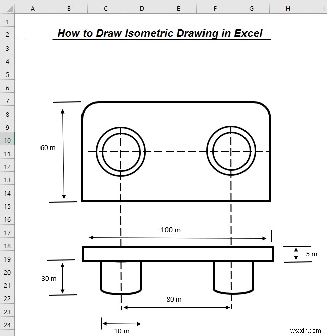 Excel でアイソメ図を描く方法 (簡単な手順)