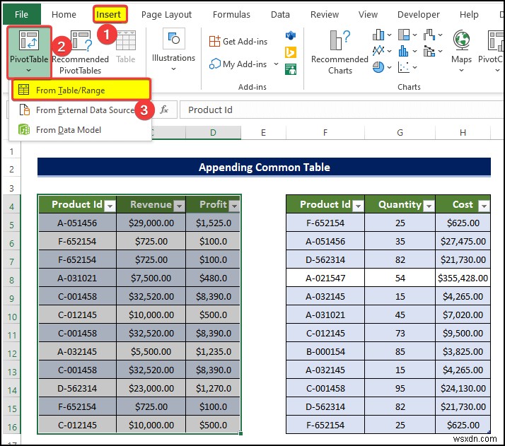 Excel で値が重複するリレーションシップを作成する方法