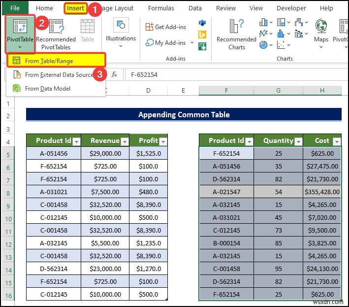 Excel で値が重複するリレーションシップを作成する方法