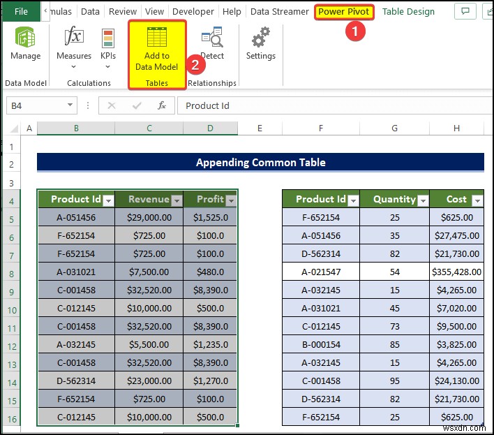 Excel で値が重複するリレーションシップを作成する方法