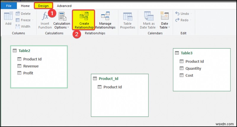 Excel で値が重複するリレーションシップを作成する方法