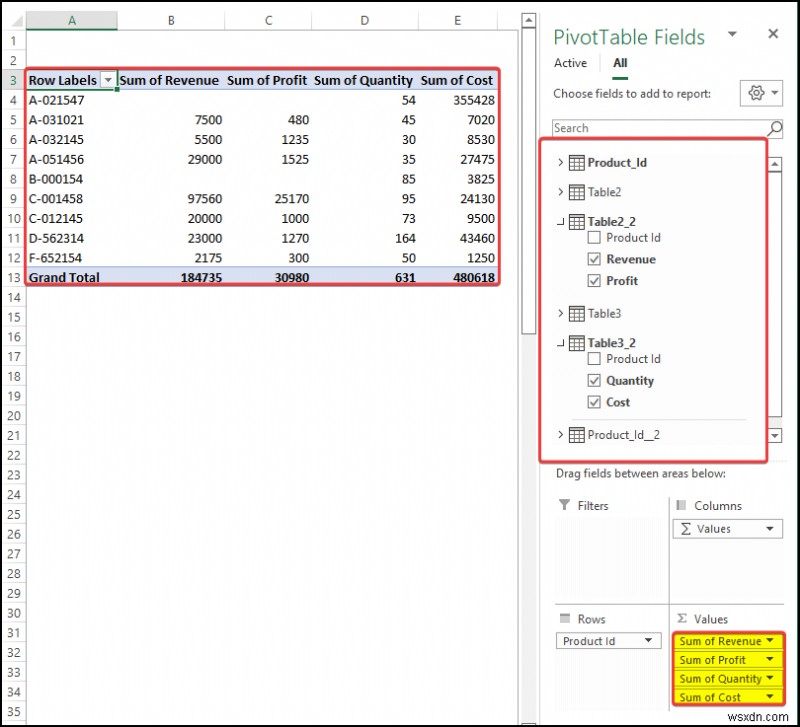 Excel で値が重複するリレーションシップを作成する方法