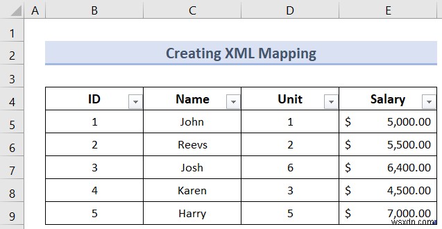 Excel で XML マッピングを作成する方法 (簡単な手順)