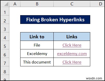 Excel で壊れたハイパーリンクを修正する方法 (5 つの方法)