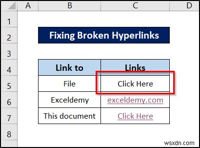 Excel で壊れたハイパーリンクを修正する方法 (5 つの方法)